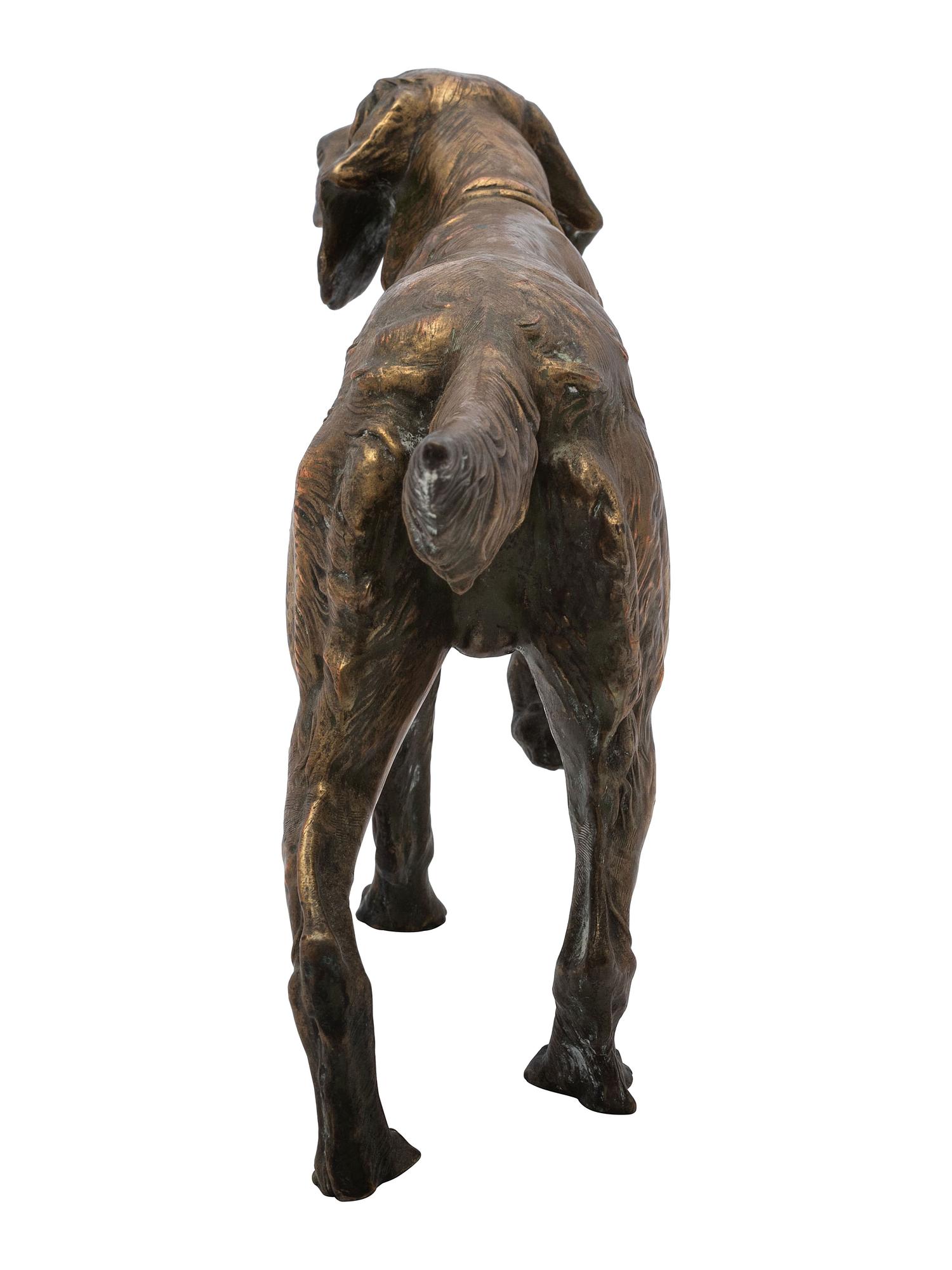 A Patinated Cast Metal Irish Setter