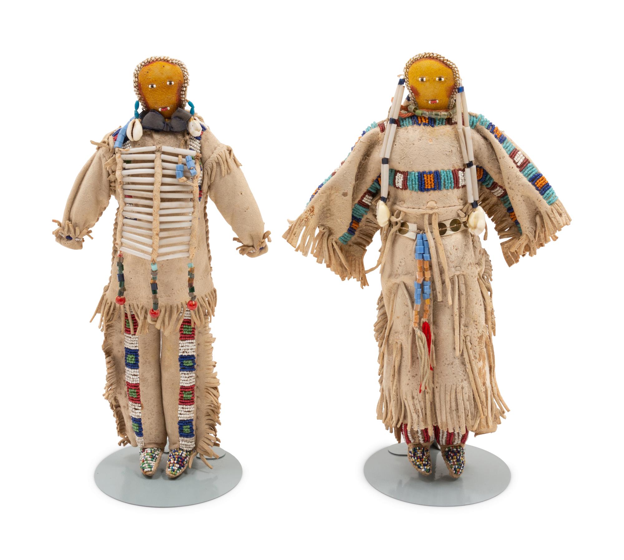 Sioux Beaded Hide Dolls