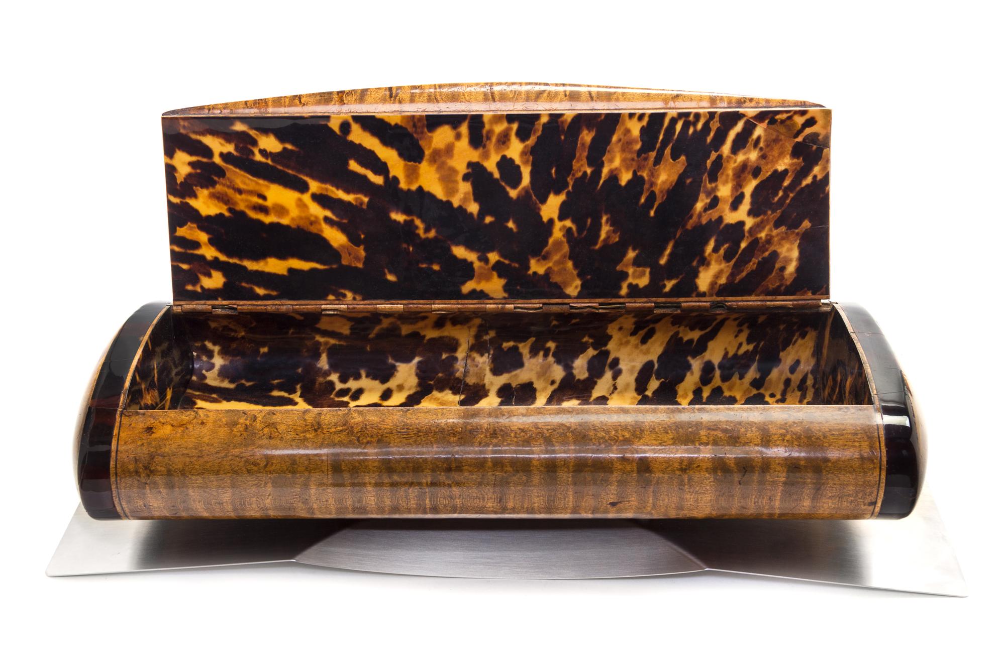A French Burlwood Shop Counter Snuff Box Width 16 1/2 inches. — CIRCA 1860
