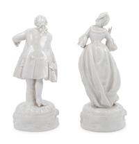 A Pair of French Blanc-de-Chine Hide and Seek Figures