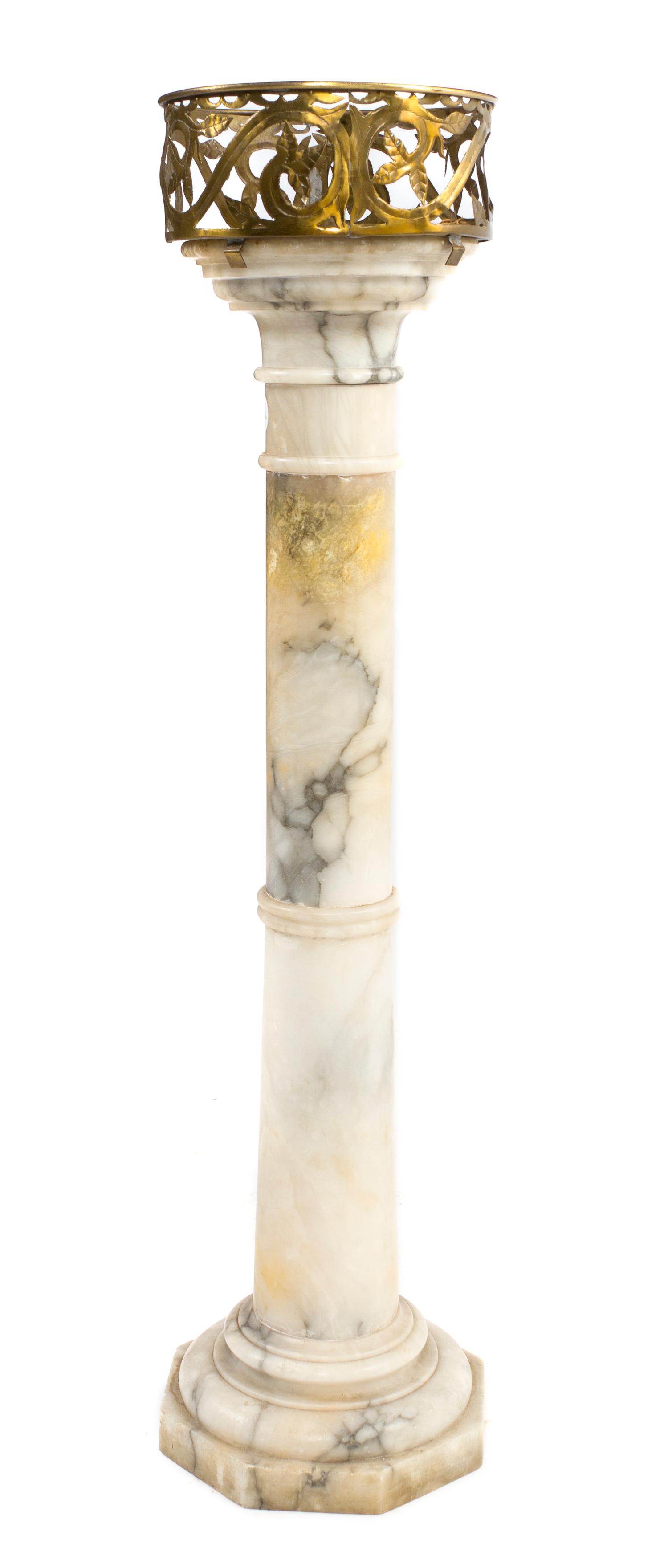 An Italian Marble Pedestal, Height 37 1/4 inches.
