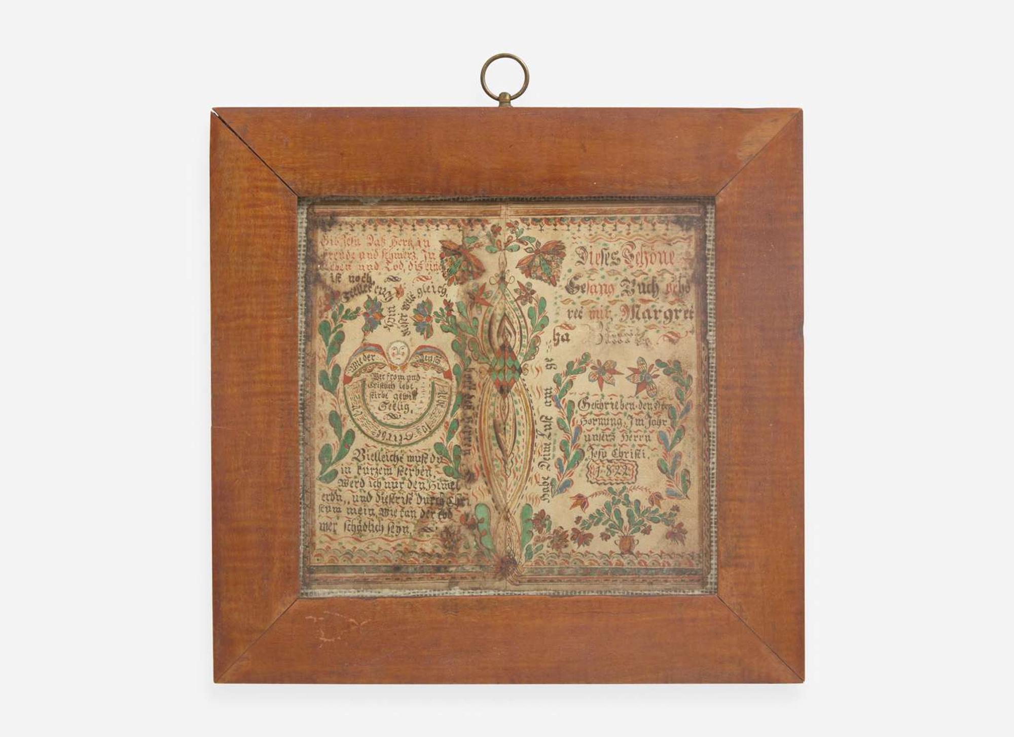 The Weber Bookplate Artist or Abraham Latchlew (1799-1870), Fraktur: Bookplate, dated "1822"