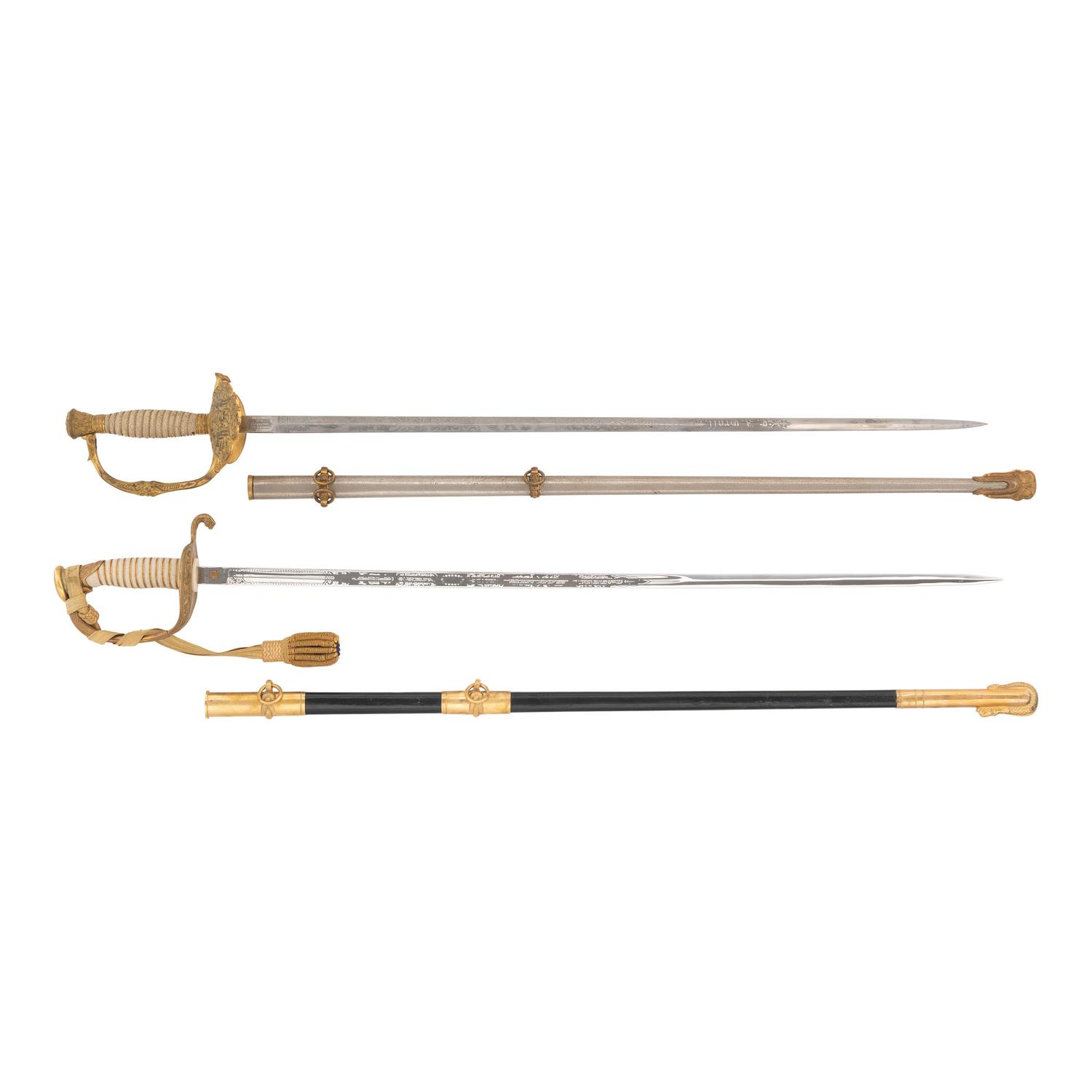 Lot of 2 US Swords Including: Navy Model 1852 and Model 1860 Staff & Field