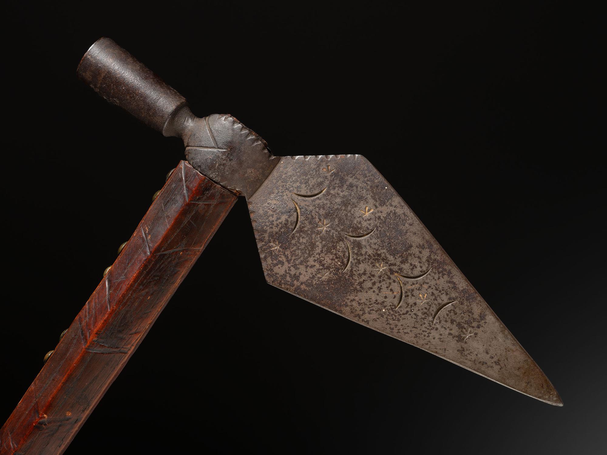 Plains Spontoon Pipe Tomahawk, with Decorations