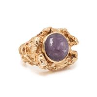 YELLOW GOLD AND STAR RUBY RING