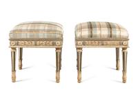A Pair of Italian Painted Footstools