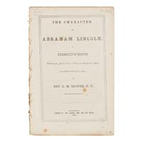 [LINCOLN FUNERAL]. A group of 5 works and pamphlets on Lincoln commemorations and eulogies, comprising: