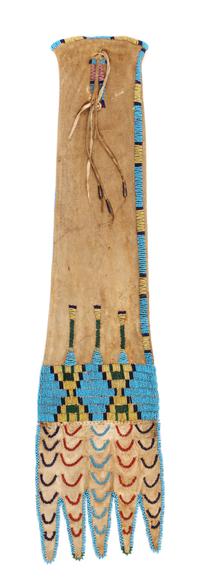 Northern Arapaho Beaded Tobacco Bag Length 27 3/4 inches