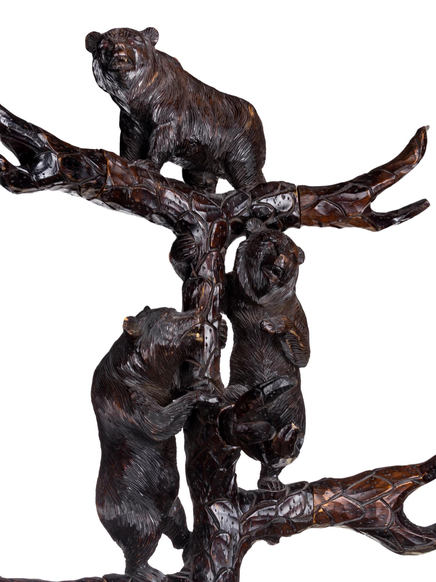 A Black Forest Carved Wood Hall Tree