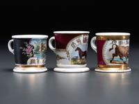 Three Porcelain Occupational Shaving Mugs