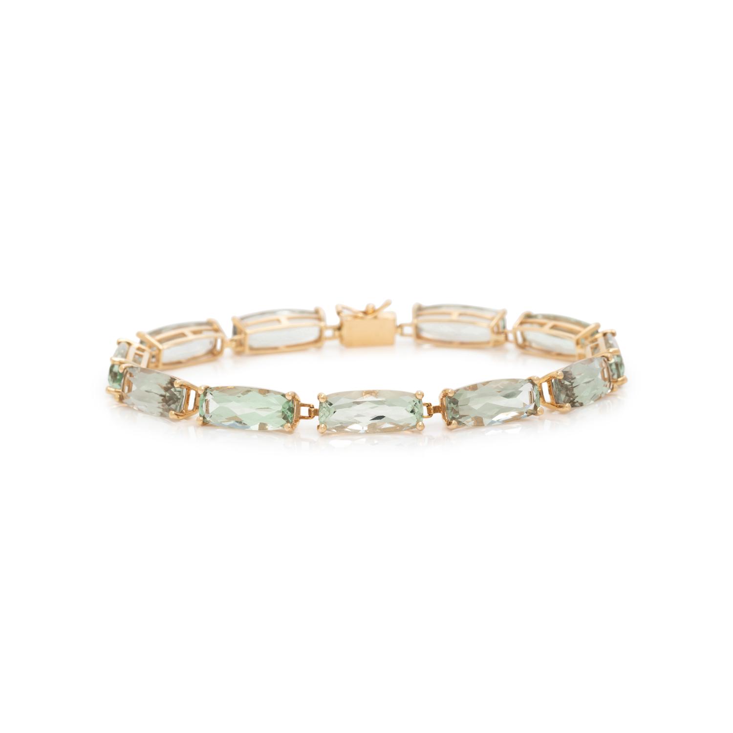 YELLOW GOLD AND QUARTZ BRACELET