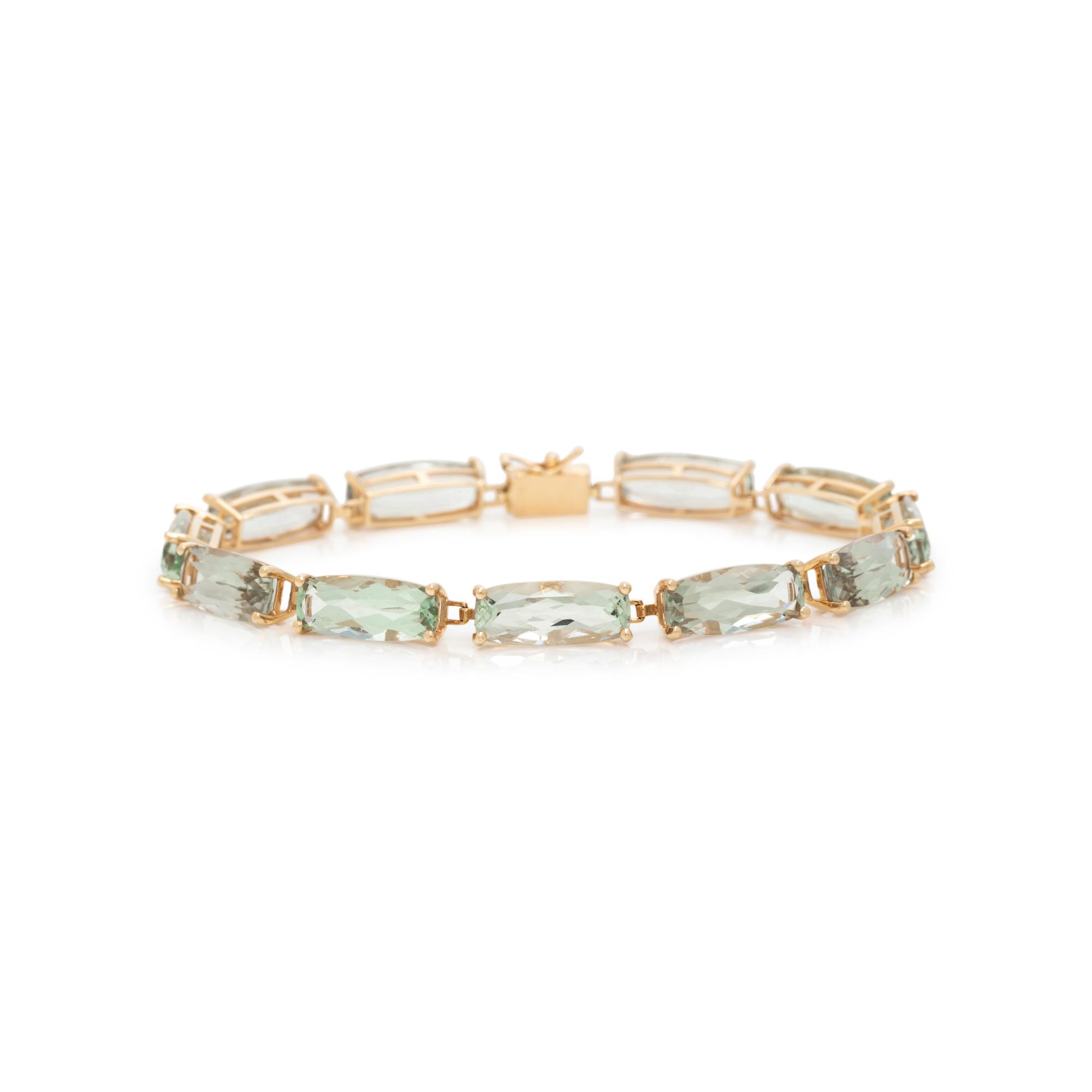 YELLOW GOLD AND QUARTZ BRACELET