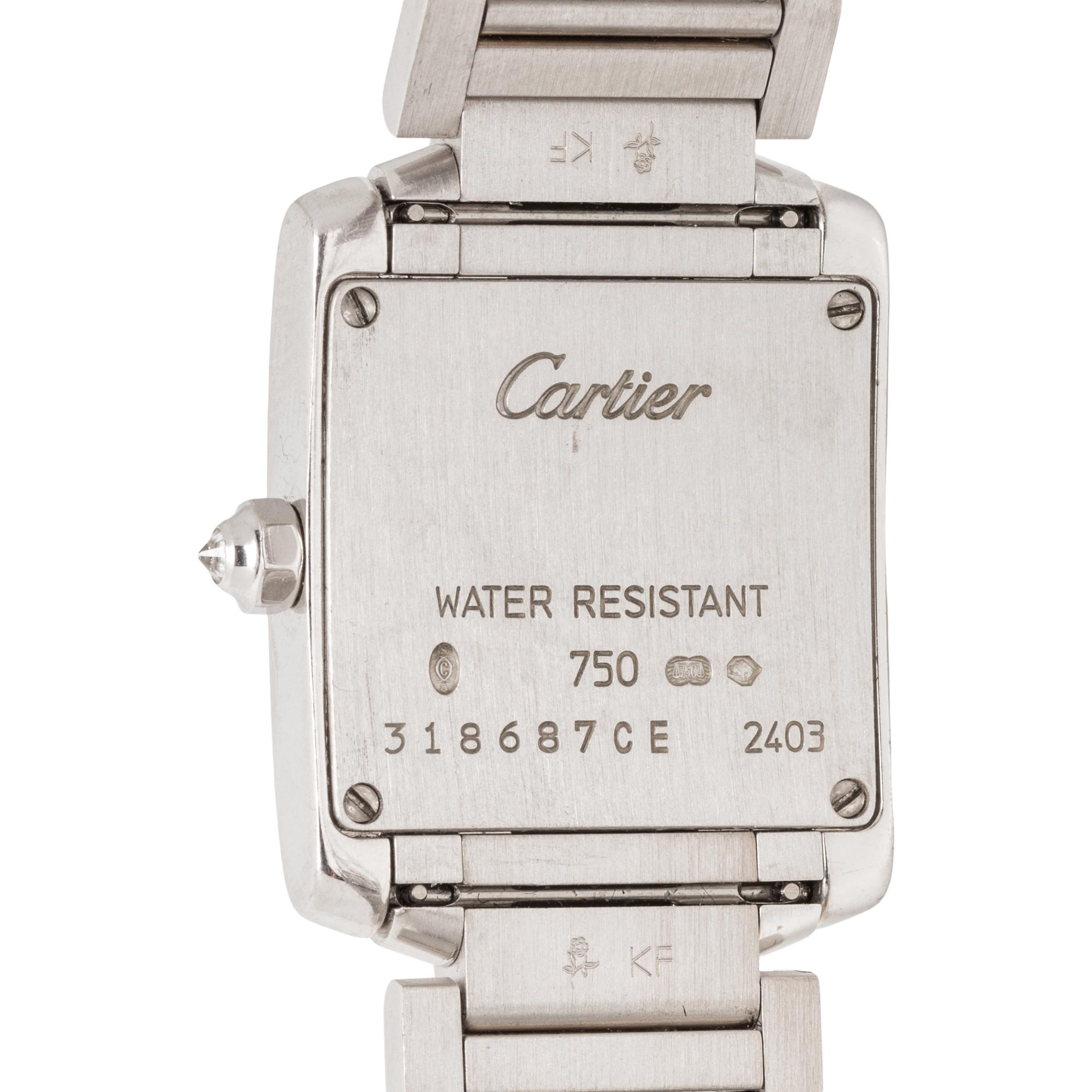CARTIER, REF. 2403 18K WHITE GOLD 'TANK FRANCAISE' WATCH