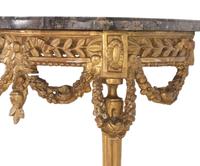 A Louis XVI Style Giltwood Marble-Top Console Table