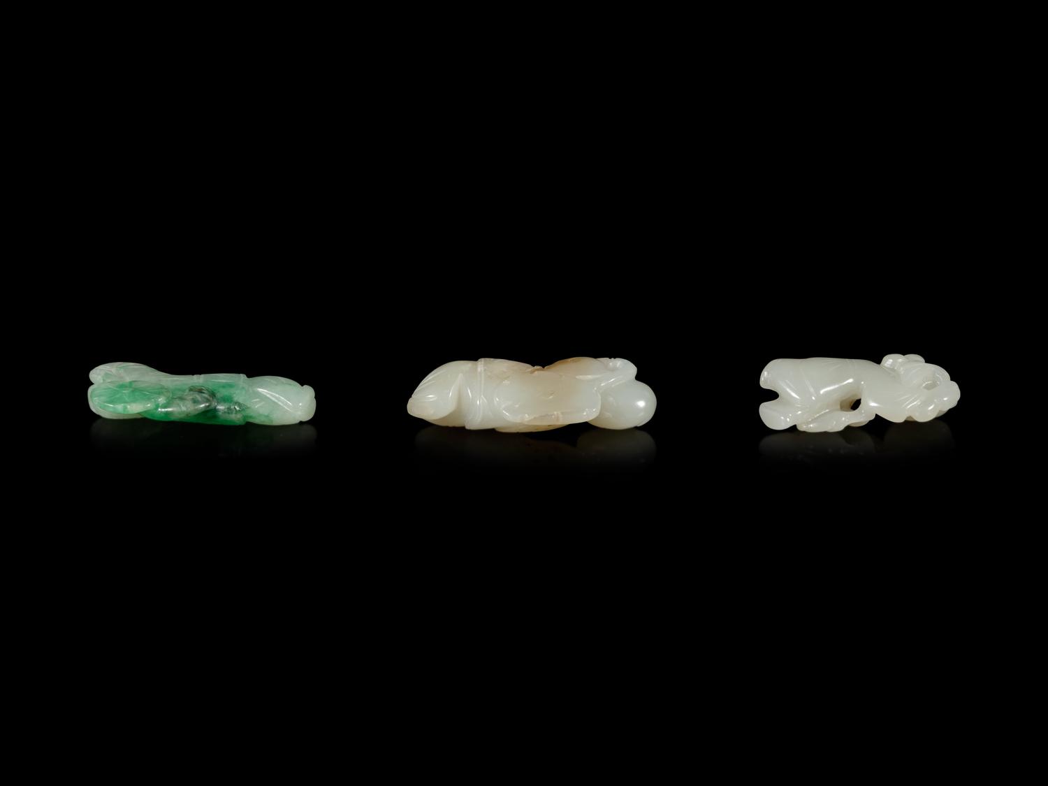 Three Chinese Jade and Jadeite Figures of Boys