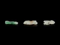 Three Chinese Jade and Jadeite Figures of Boys