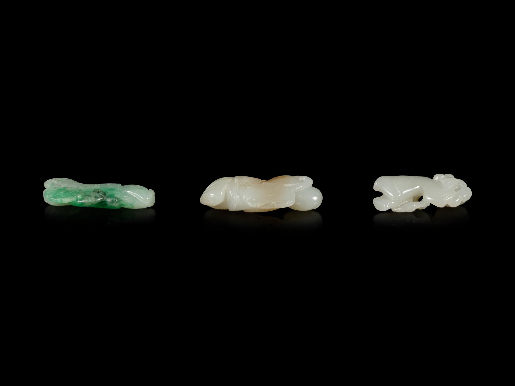 Three Chinese Jade and Jadeite Figures of Boys