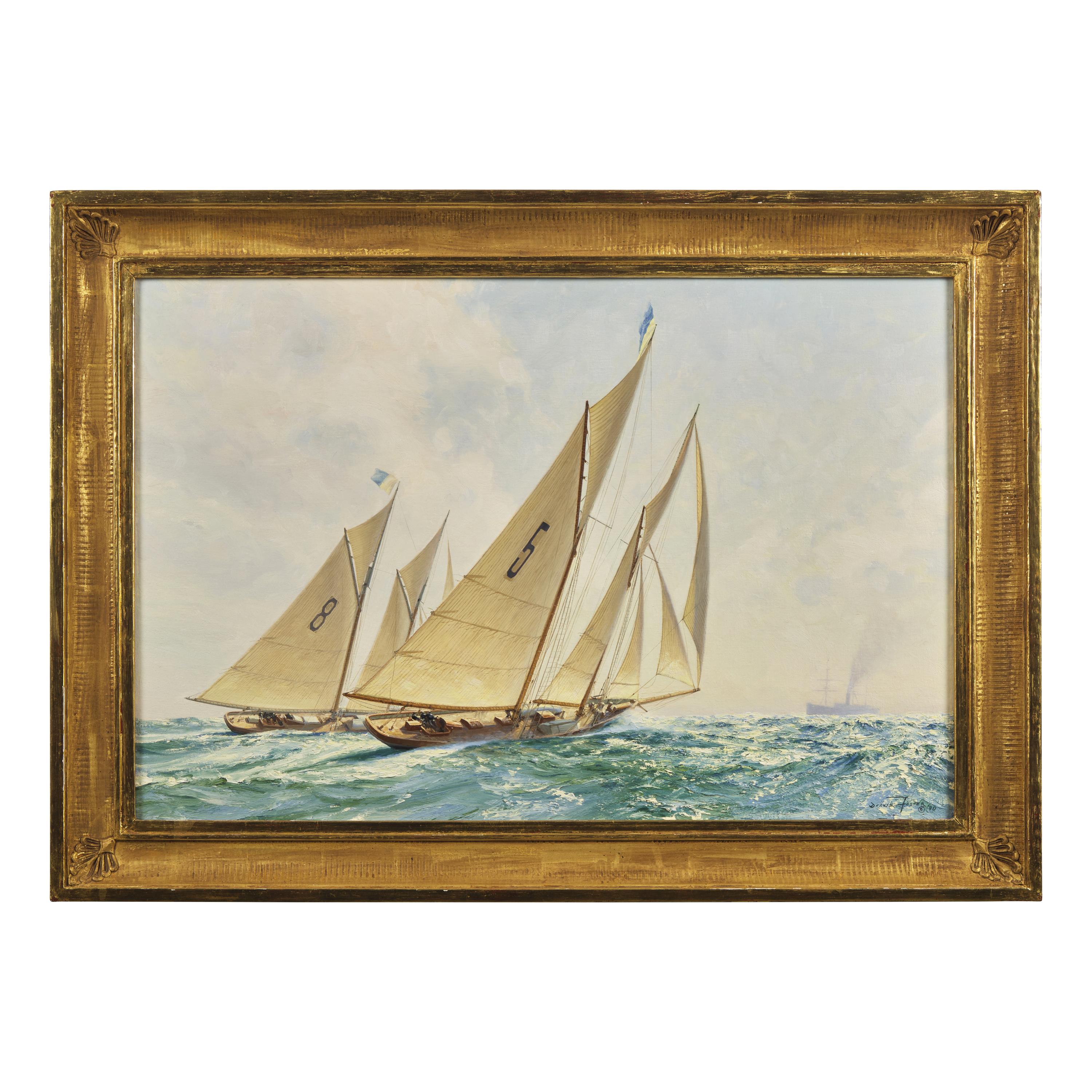 Deryck Foster (British, 1924–2011) — Hesper, 1884 Boston Pilot Schooner , 1980
