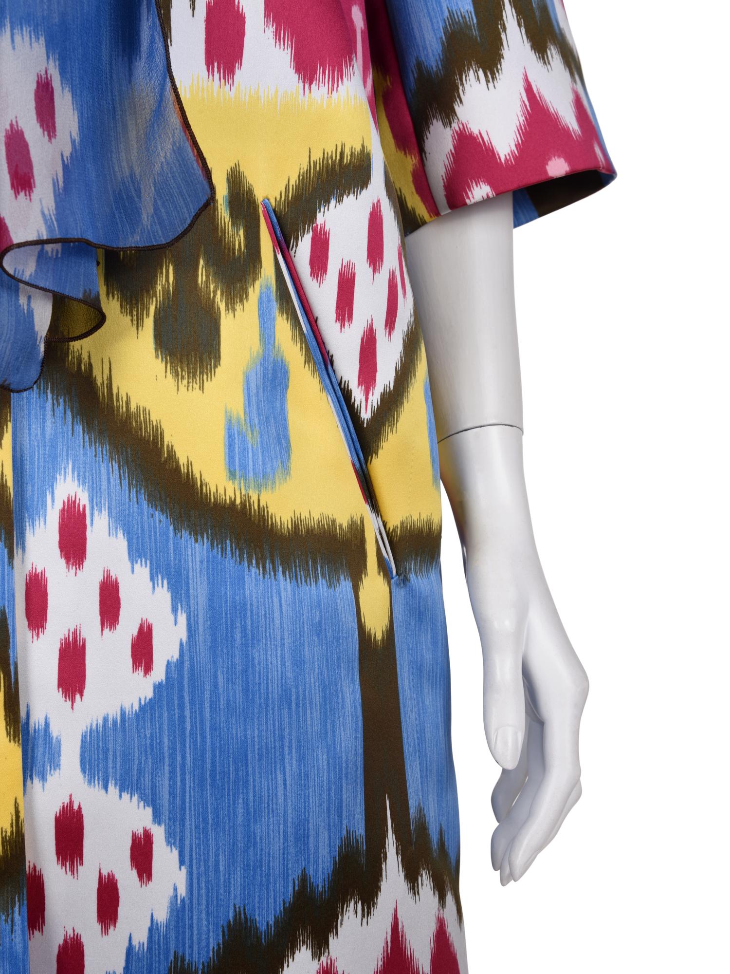Rena Lange Printed Skirt Ensemble with Matching Scarf, 2000s