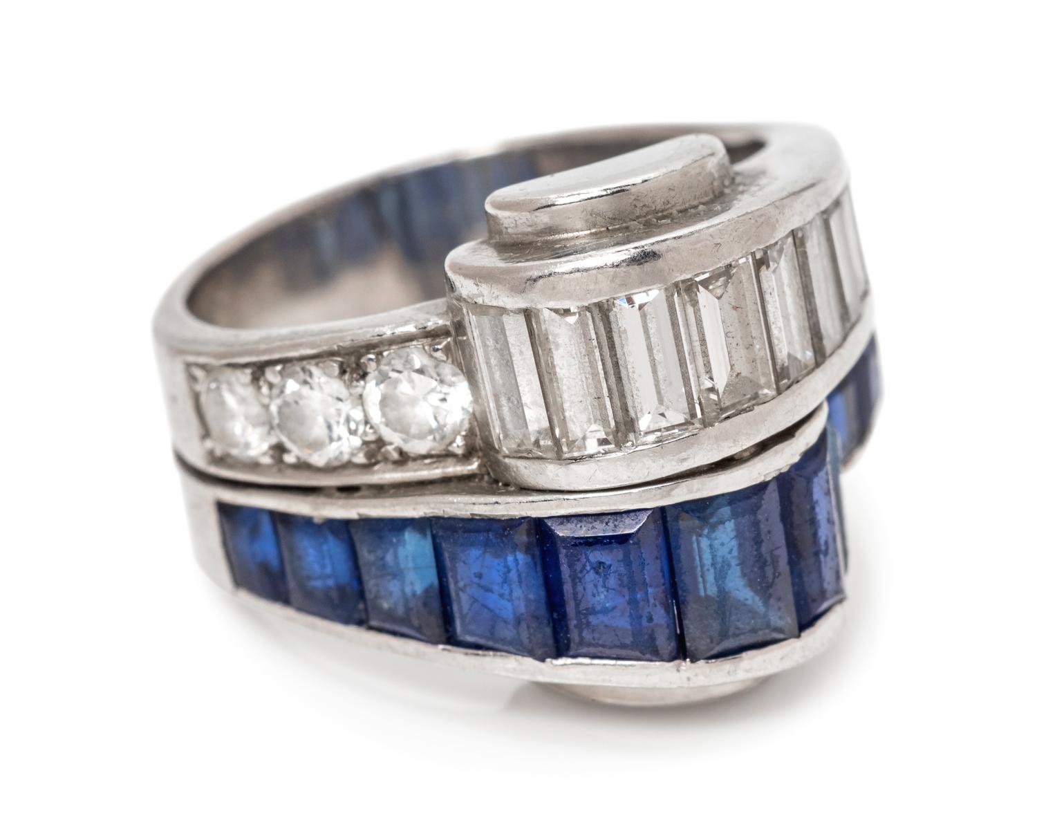 A Platinum, Sapphire and Diamond Ring,
