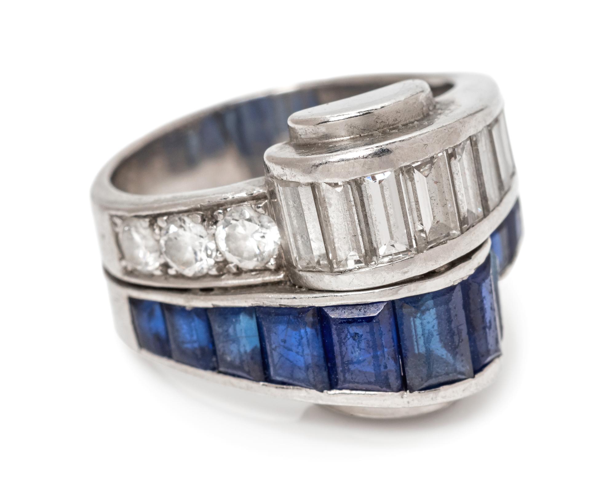 A Platinum, Sapphire and Diamond Ring,