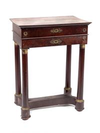 An Empire Style Gilt-Metal-Mounted Mahogany Small Vanity — CIRCA 1900