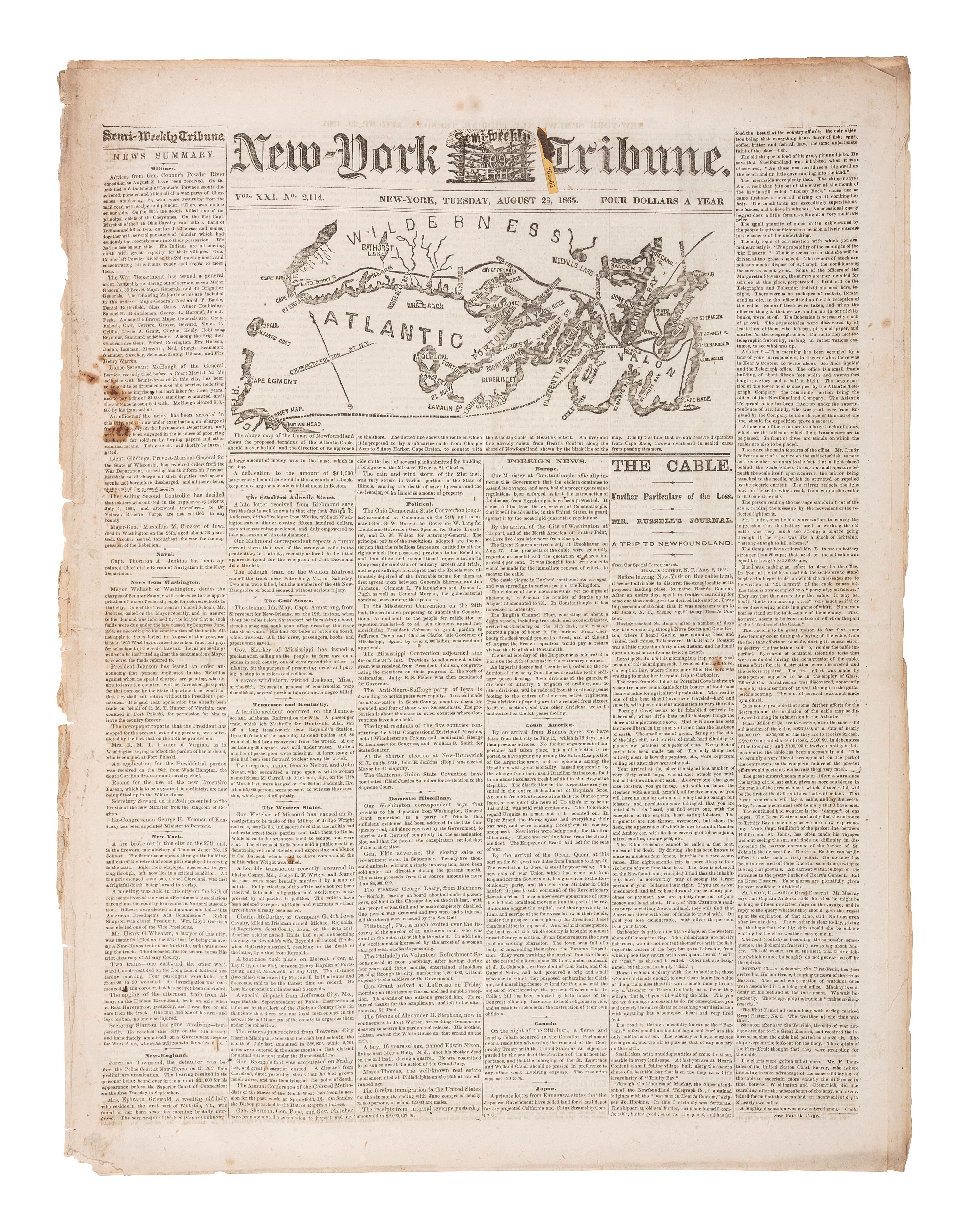 [CIVIL WAR]. 100+ issues of the Philadelphia Inquirer, New York Herald, and New York Tribune.
