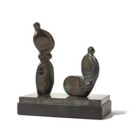 Henry Moore, (British, 1898-1986), Seated and Standing Figures, 1983