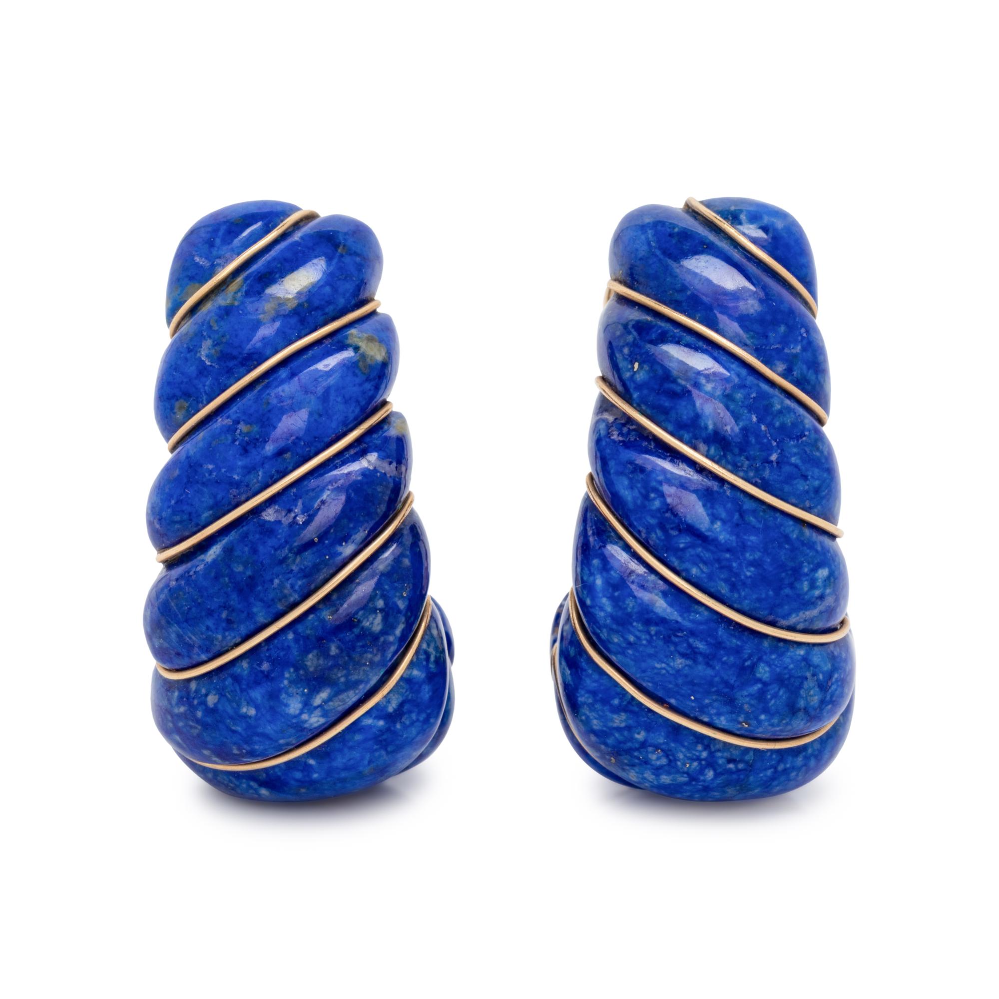 VAN CLEEF & ARPELS, LAPIS LAZULI EARCLIPS