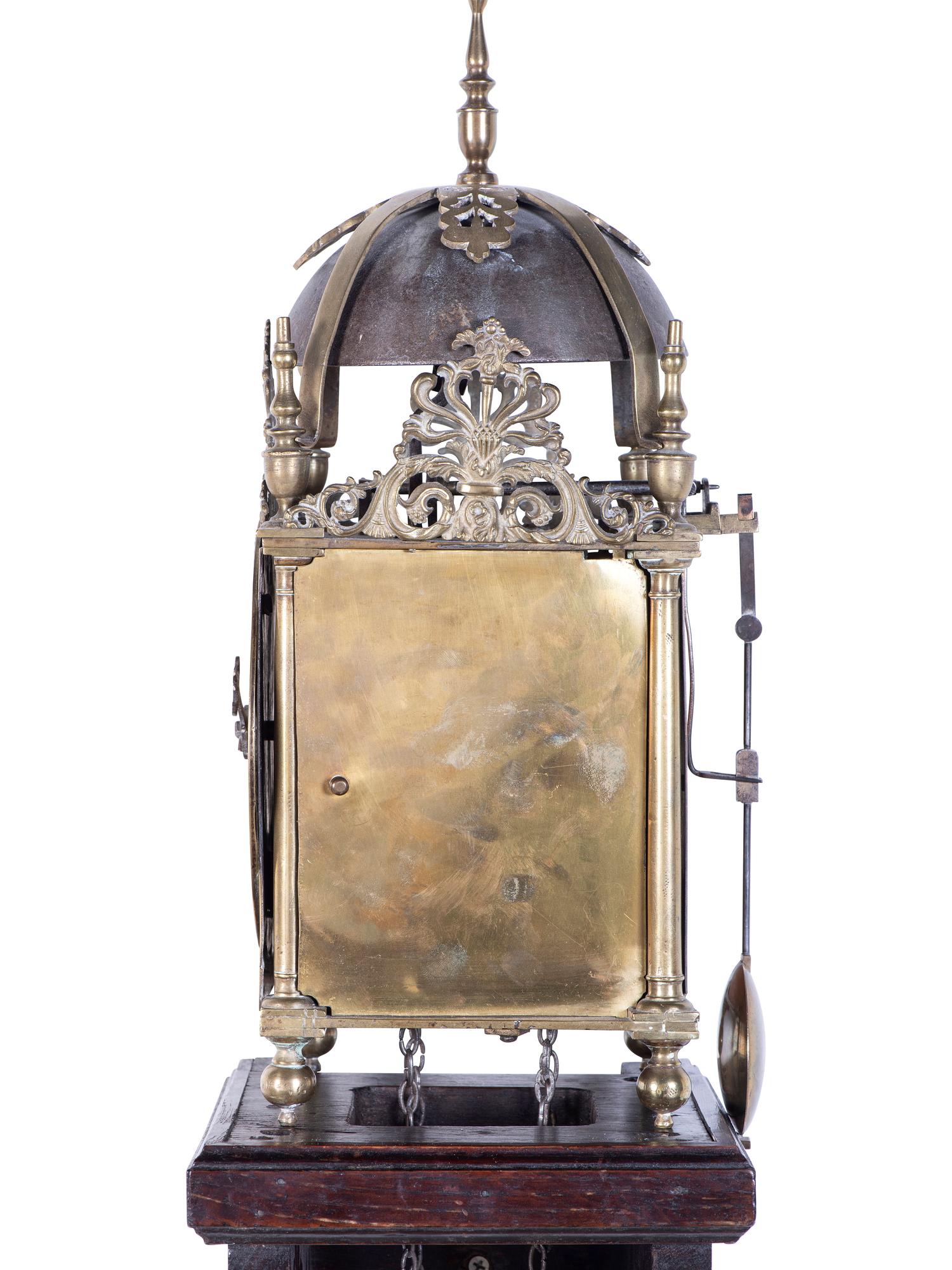 An English Incised Brass Lantern Bracket Clock, 17th Century