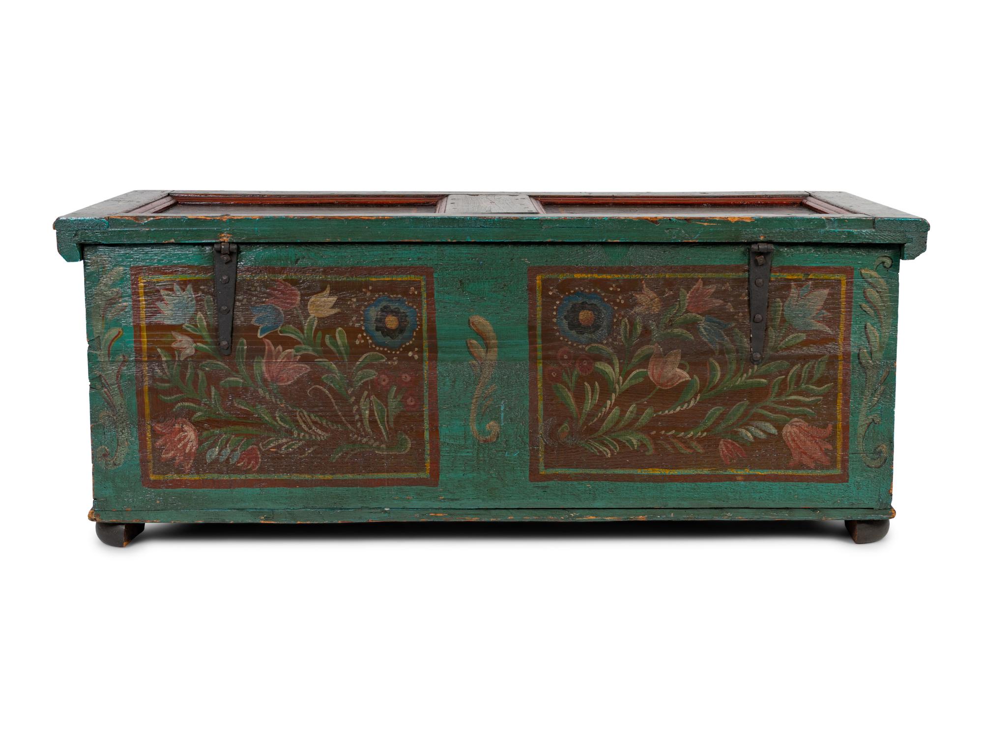 A Northern European Painted Chest — 19TH/20TH CENTURY
