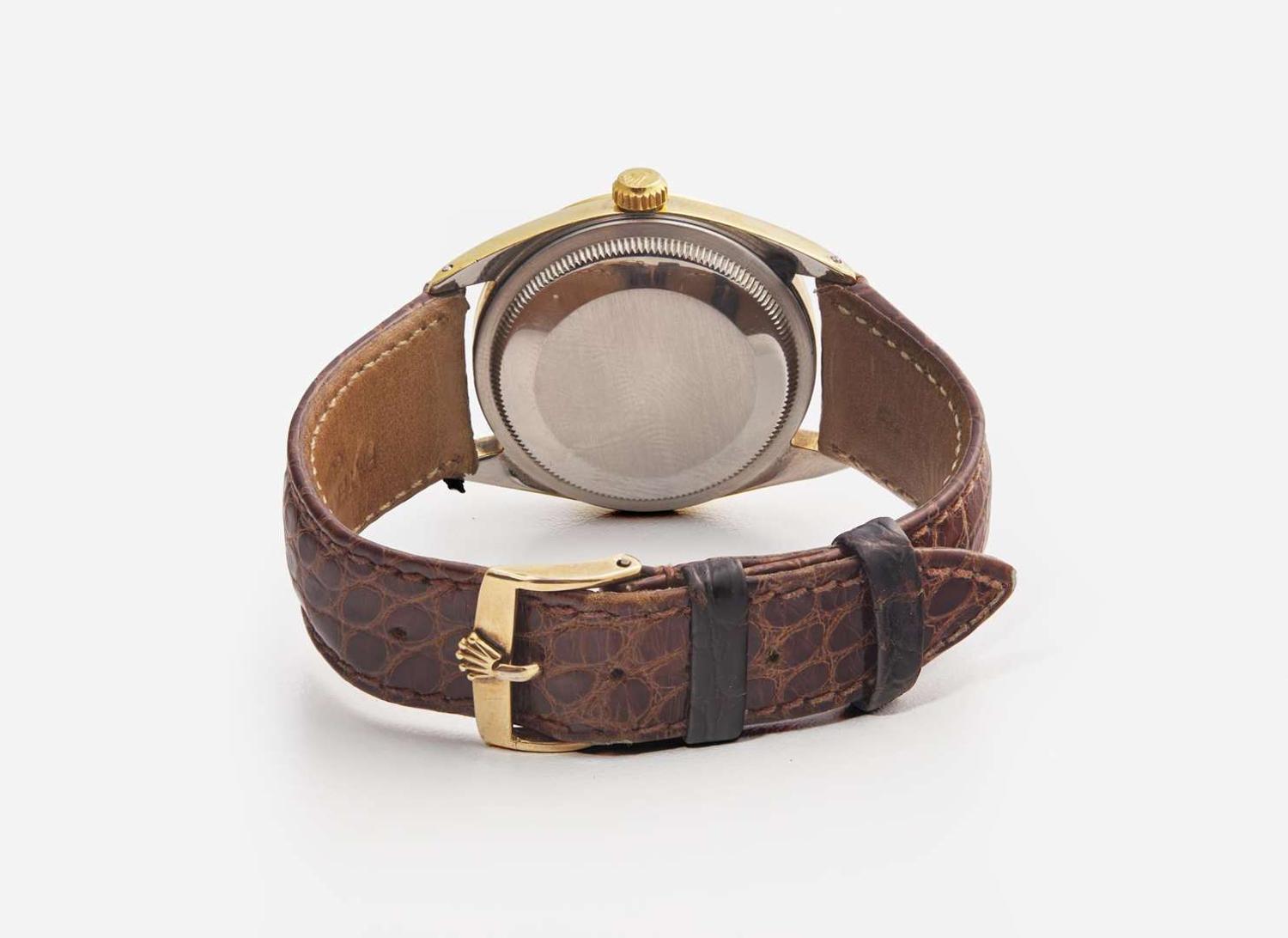 A Men's Gold-Plated Stainless Steel Rolex Oyster Perpetual Date