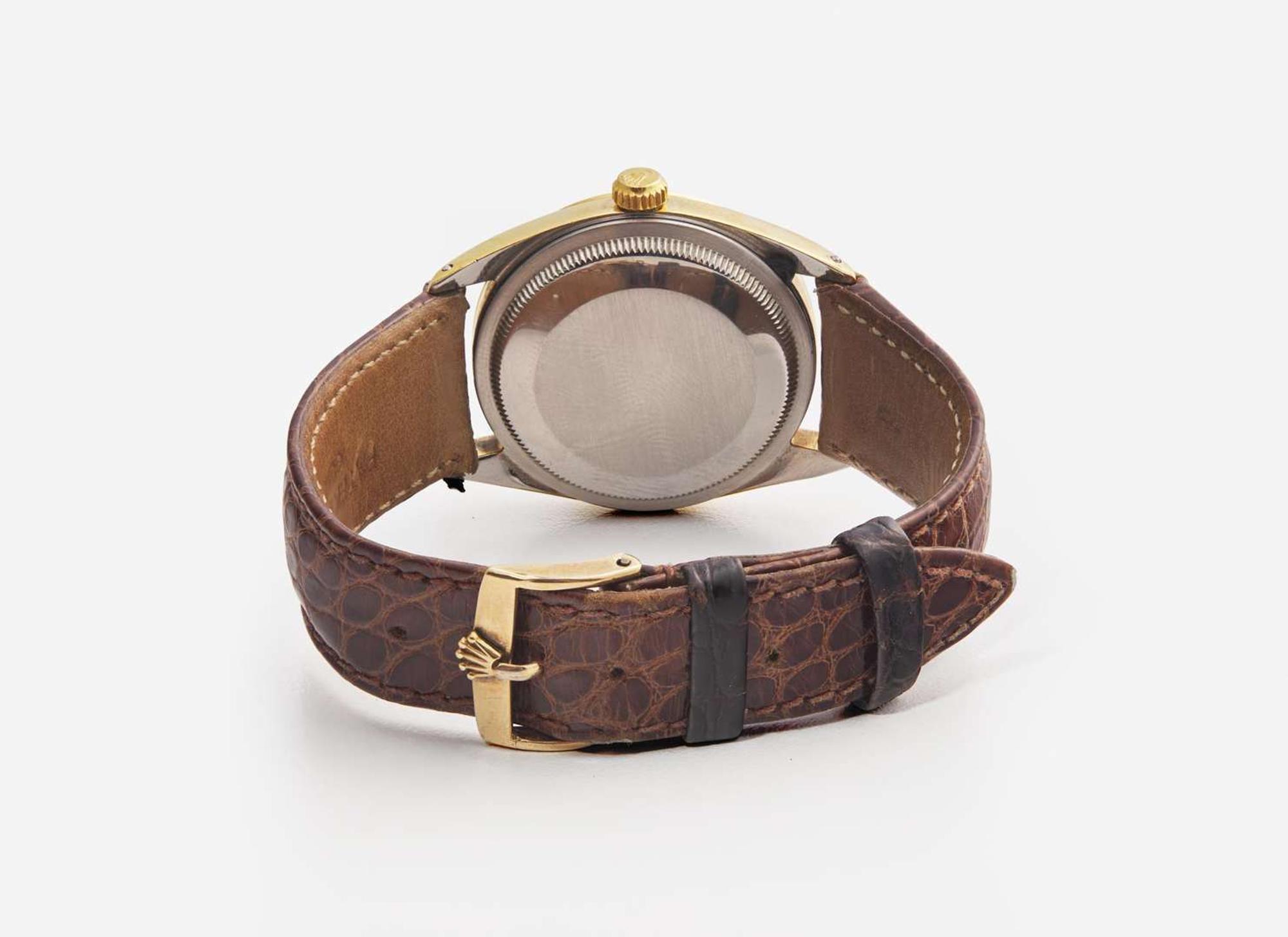A Men's Gold-Plated Stainless Steel Rolex Oyster Perpetual Date