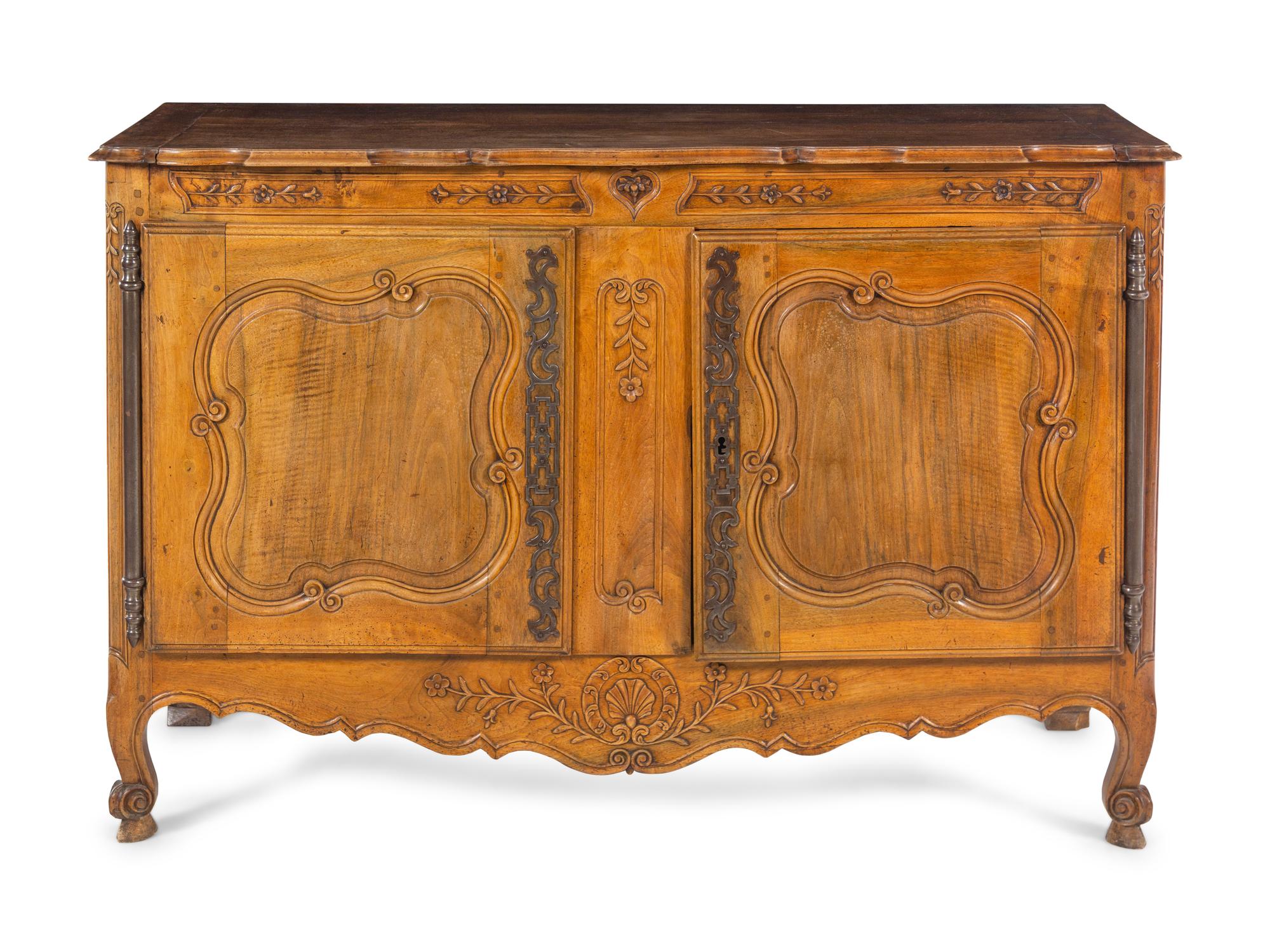 A Louis XV Provincial Walnut Serving Cabinet