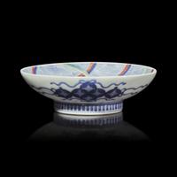 A Small Japanese Nabeshima Type "Ribbons" Dish, Meiji Period 日本明治時期 鍋島燒緞帶紋小碟