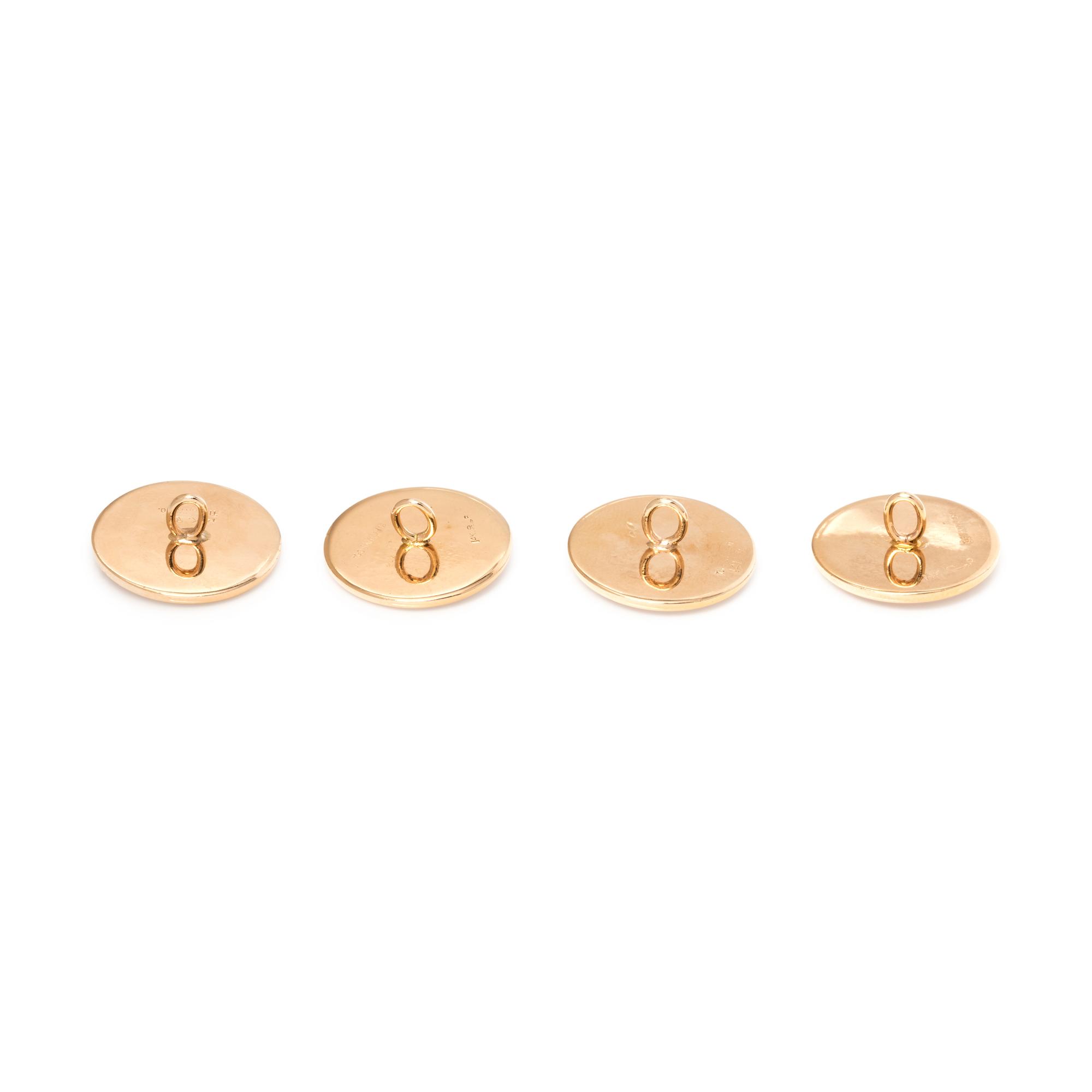 TIFFANY & CO., YELLOW GOLD TUXEDO BUTTONS