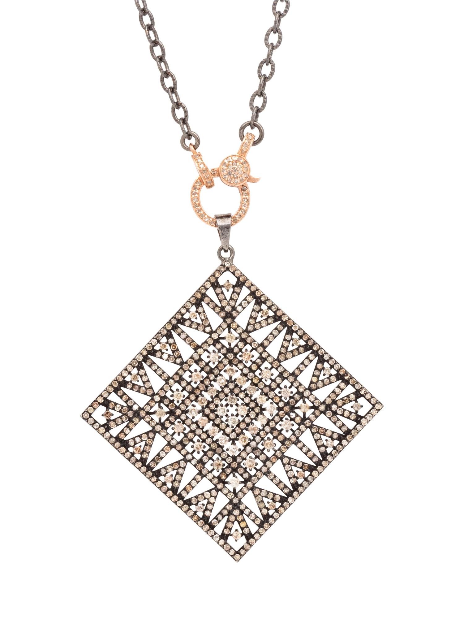 COLORED DIAMOND AND DIAMOND PENDANT/NECKLACE