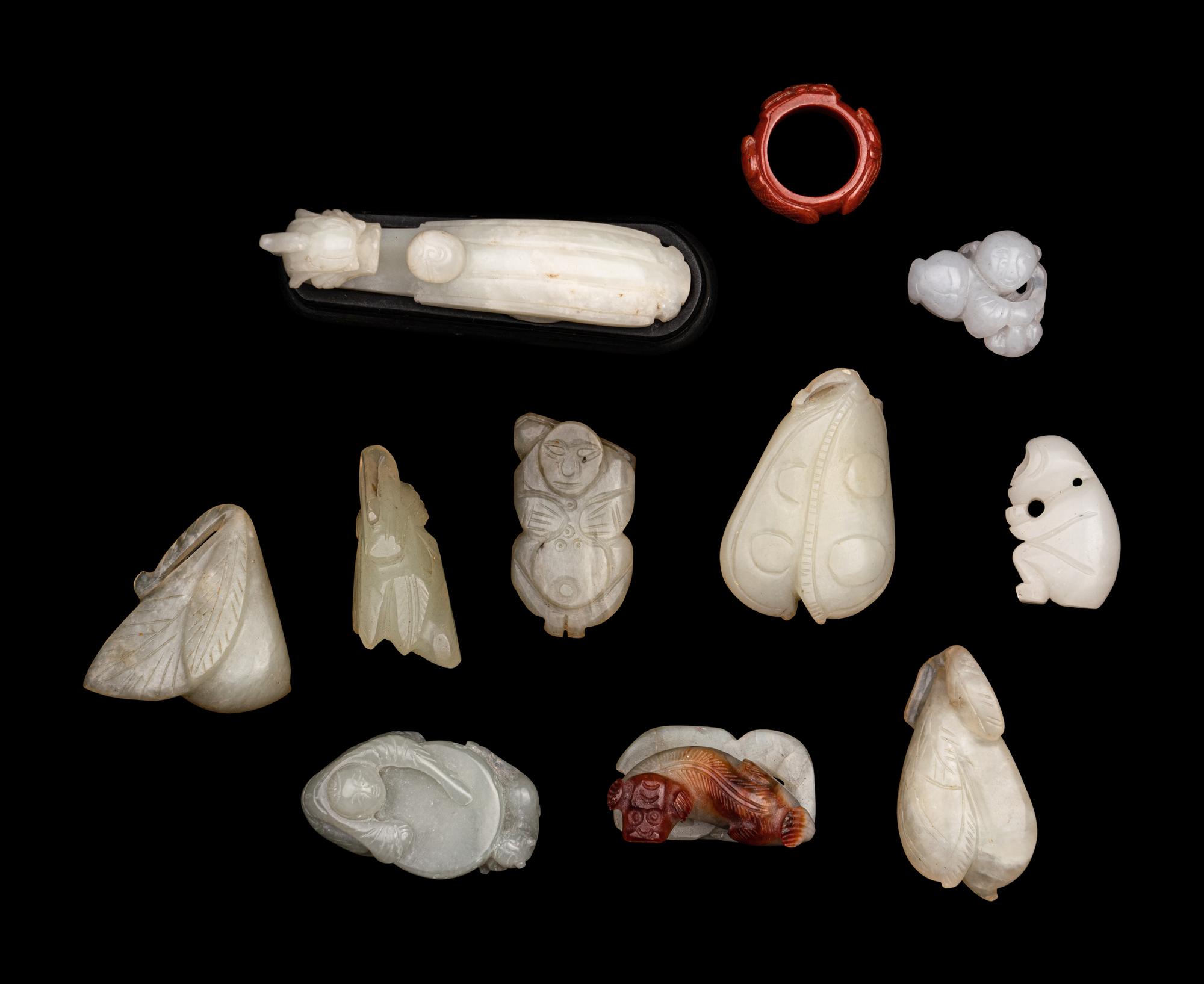 11 Chinese Jade and Hardstone Carvings