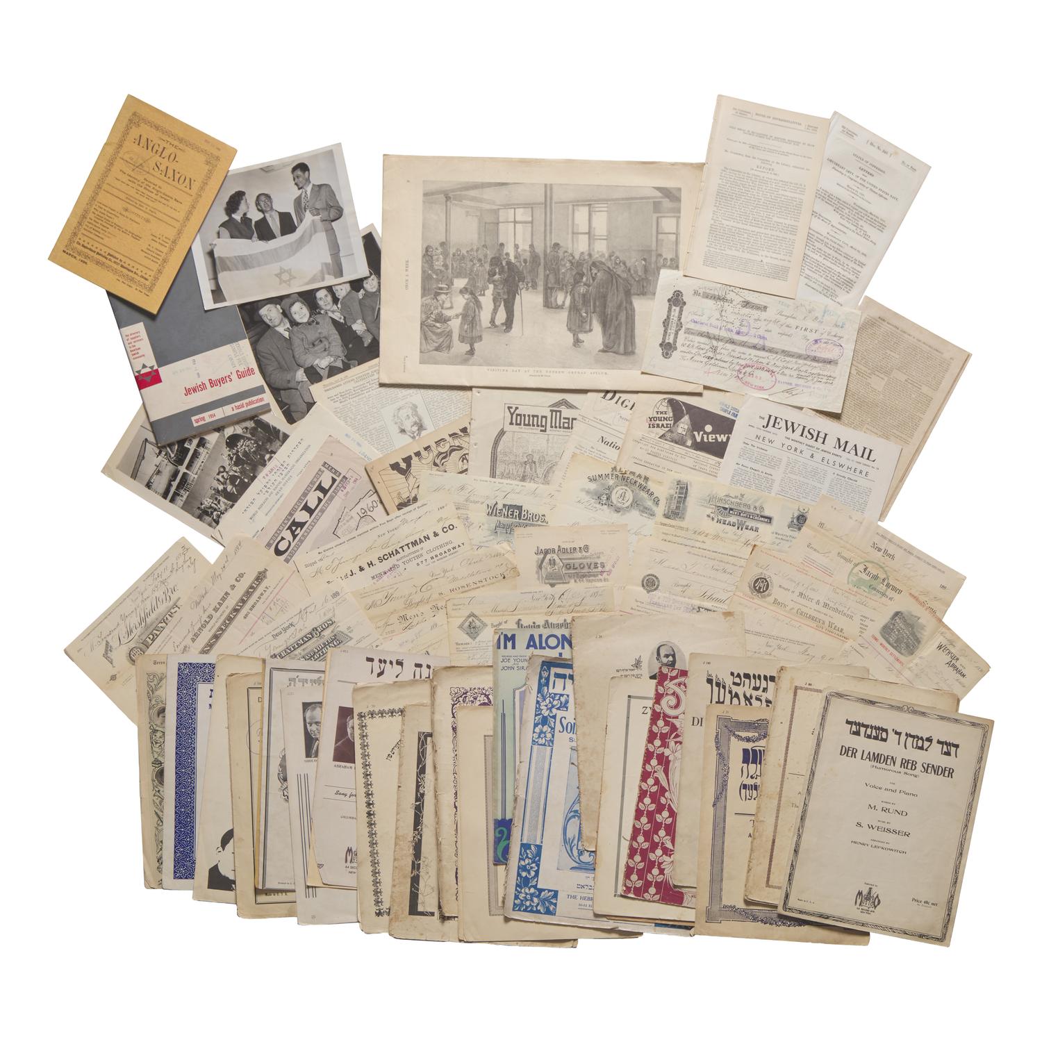 [Judaica] Large Archive of Items Related to Jewish Americans, etc., ca. 1820s-1960s