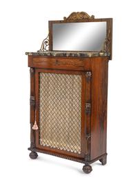 A Regency Style Brass-Mounted Rosewood Chiffonier