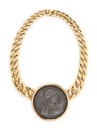 BULGARI, COIN AND YELLOW GOLD 'MONETE' NECKLACE
