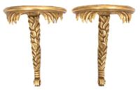 A Pair of Giltwood Wall Brackets Height 20 1/4 x width 16 x depth 8 inches. — 19TH CENTURY