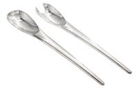 An English Silver Salad Serving Set, Paul Belvoir, London, 1986,