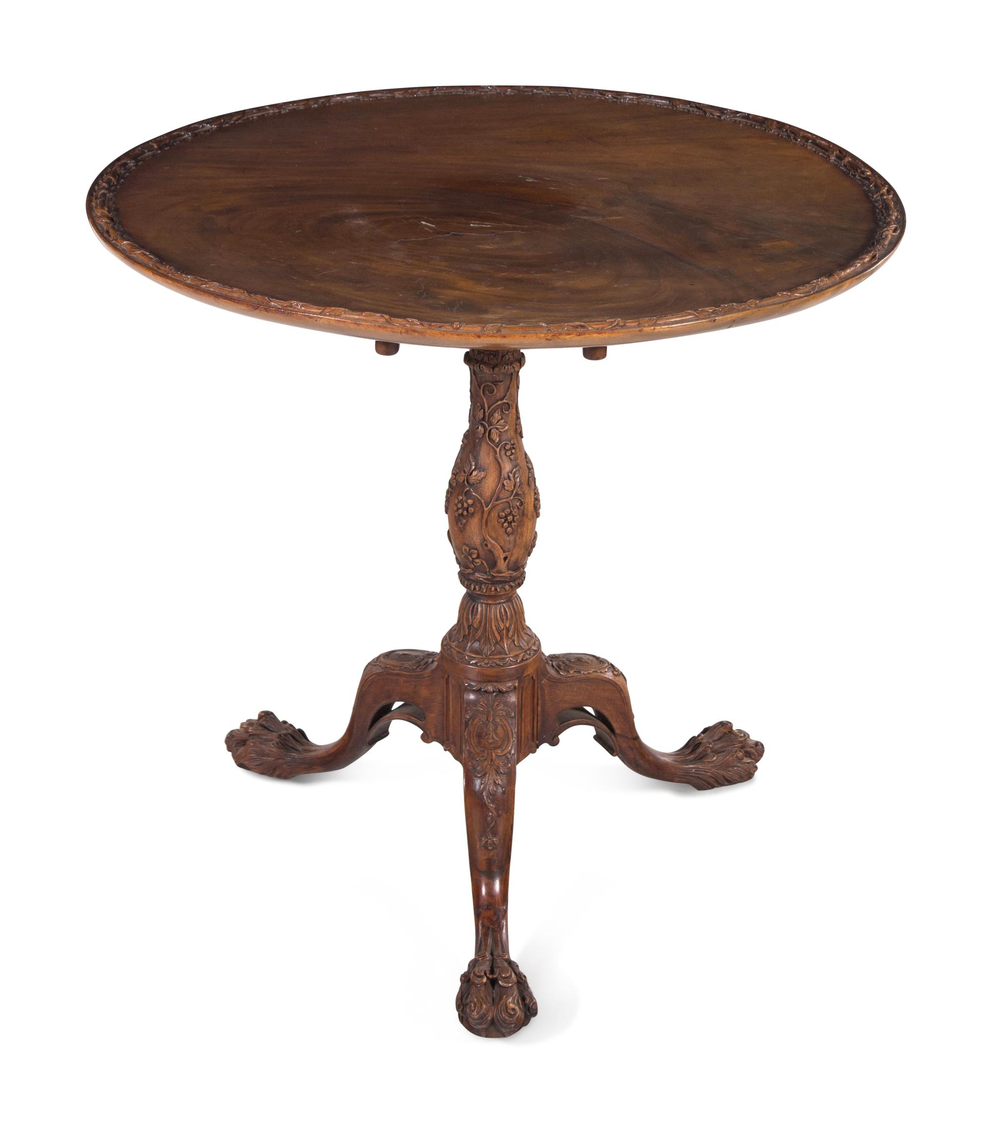 A George I Style Mahogany Tilt-Top Tea Table