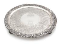 A Scottish George III Silver Salver, George McHattie, Edinburgh, 1819, the rim with repousse berry, floral and foliate decoration, the