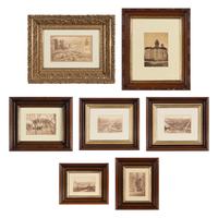[Chicago Fire]. A group of 7 albumen prints taken before and after the 1871 Chicago Fire, comprising: