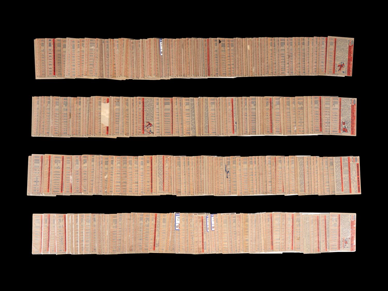 A Shoebox Collection of Over 300 1957 Topps Baseball Cards Including Multiple Hall of Famers,