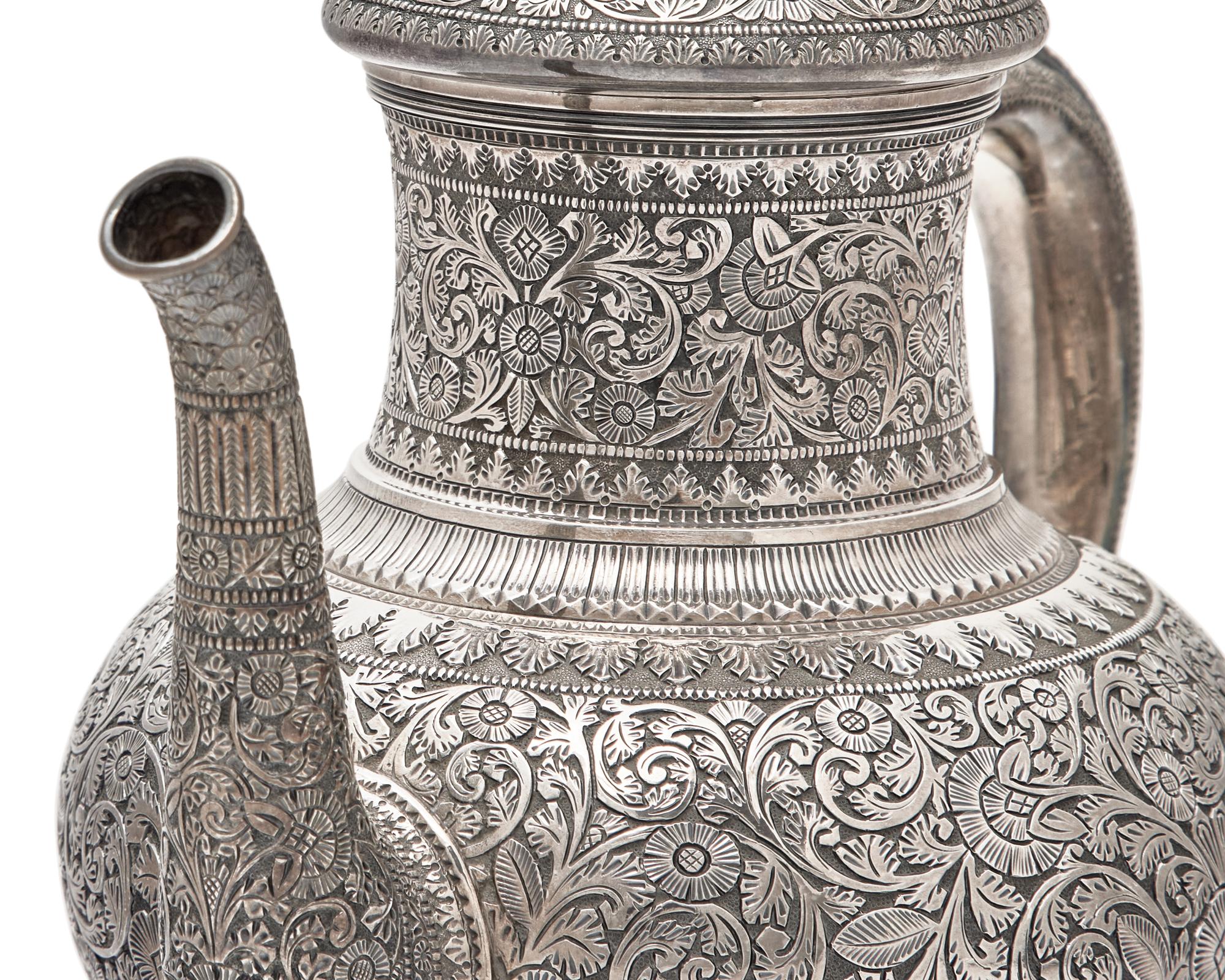 A Five-Piece Sterling Silver Coffee Service in the Persian Taste