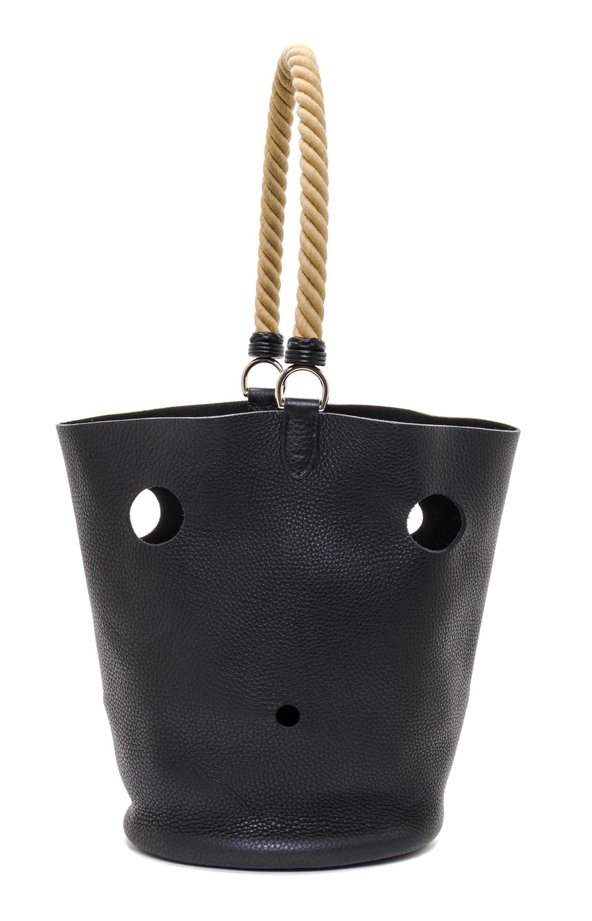 An Hermes Noir Taurillon Clemence Mangeoire PM Handbag, 10" x 8" x 5.5".