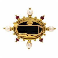 Elizabeth Locke, Multigem and Yellow Gold Brooch